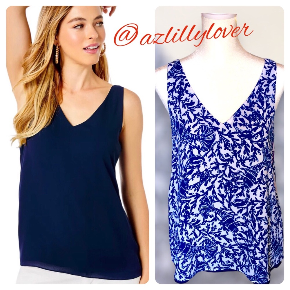 Lilly Pulitzer Florin Sleeveless Oyster Bay Blue KrillinIt XS Style# 001271 NEW